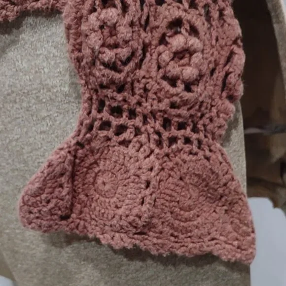 CROQUET CLUB VINTAGE Y2K RAMIE/COTTON CROCHET SWEATER CROPPED BOHO  SIZE 18/20 - Picture 6 of 13